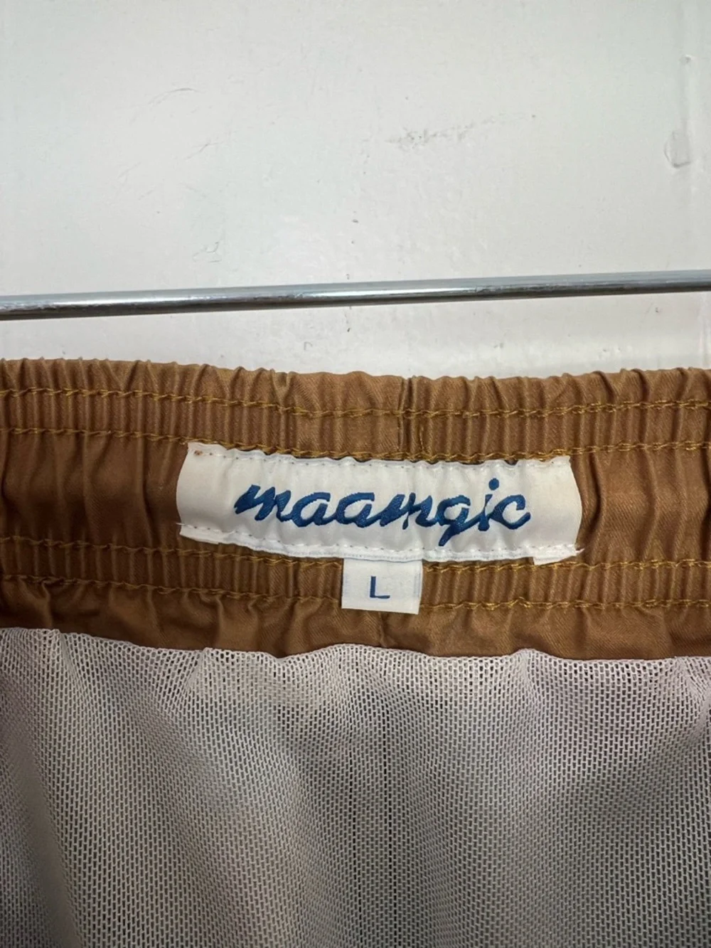 Maamgic Swim Trunks Men's Size Large‎ Grey Brown Floral Drawstring Waist